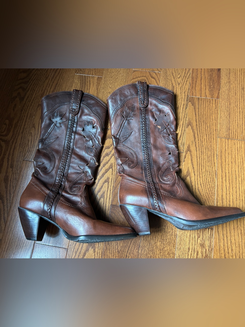 Vintage White Mountain "Santa Fe" Leather Women’s cowboy Boots Sz 8.5M